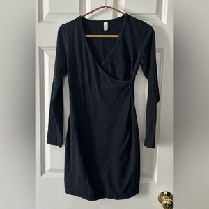 American Apparel Wrap Front Shirt - Tight-Fitting in Black